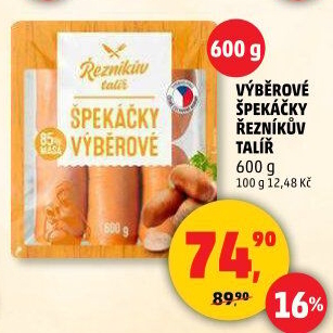 Špekáčky výběrové Řezníkův talíř