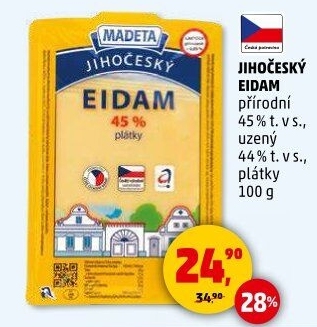 Sýr Eidam Jihočeský 45% Madeta