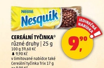 Tyčinka cereální Trix Nestlé