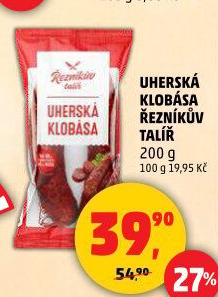 Uherská klobása Řezníkův talíř