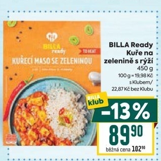 Kuřecí maso se zeleninou a rýží Ready Billa