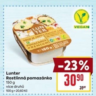 Rostlinné pomazánky Lunter