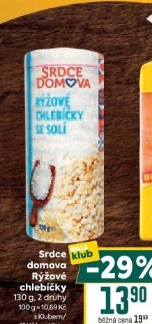 Rýžové chlebíčky Srdce Domova