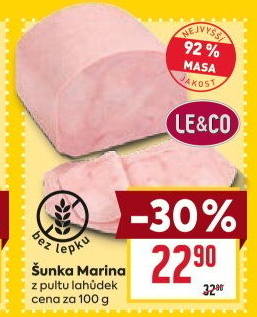 Šunka Marina nejvyšší jakosti LE&