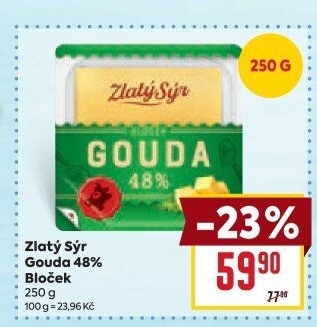 Sýr Gouda 48% Zlatý sýr Milkpol