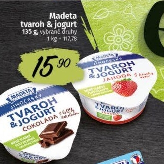 Dezert tvaroh s jogurtem jihočeský Madeta