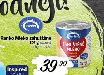 Mléko kondenzované slazené Ranko