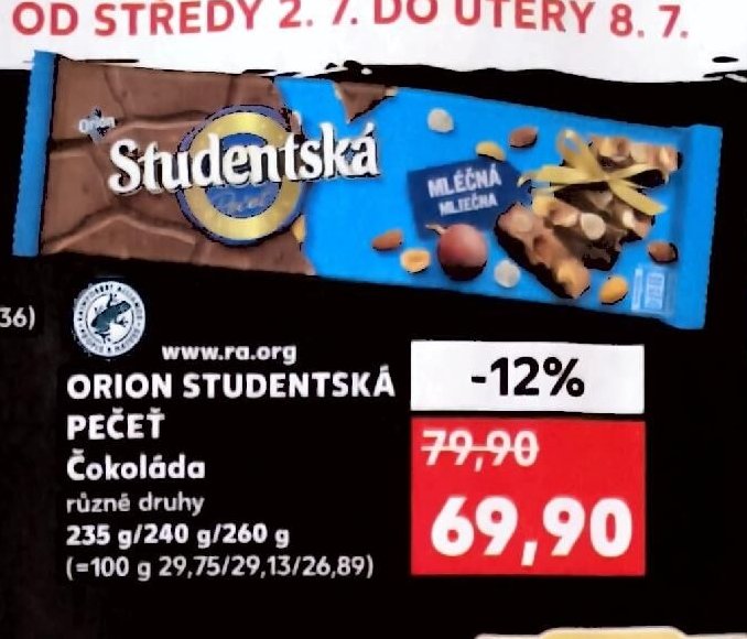 ORION Studentská pečeť čokoláda