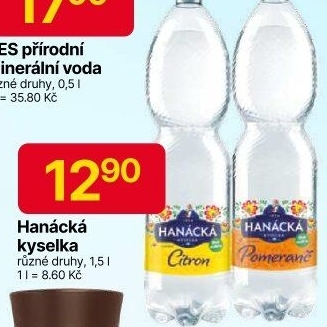 Ochucená voda Hanáckákyselka