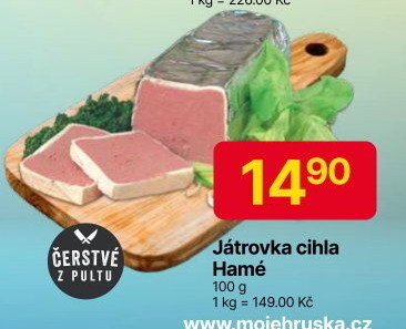 Paštika játrová cihla Hamé