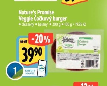 Nature's Promise Veggie Čočkový burger