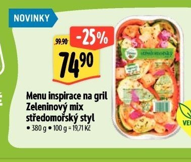 Menu inspirace na gril Zeleninový mix středomořský styl
