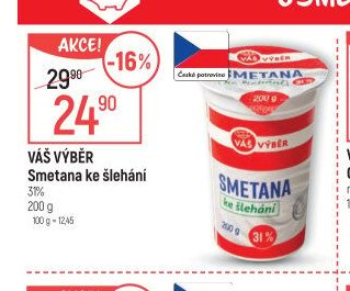 Váš Výběr Smetana ke šlehání 31% 200 g