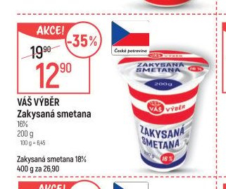Váš Výběr Zakysaná smetana 16% 200 g