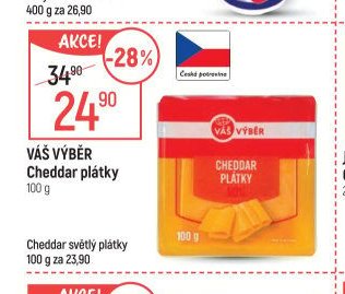 Váš Výběr Cheddar plátky 100 g
