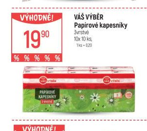 Váš výběr Papírové kapesníky
