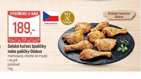 Selské kuřecí špalíčky nebo paličky Globus