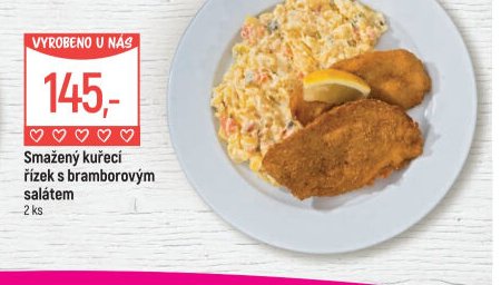 Smažený kuřecí řízek s bramborovým salátem