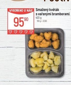 Smažený květák s vařenými bramborami