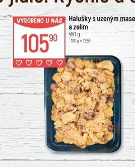 Halušky s uzeným masem a zelím