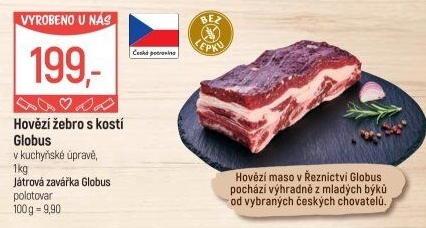 Hovězí žebra s kostí Globus