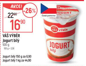 Jogurt bílý Váš Výběr