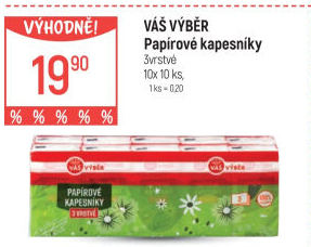 Papírové kapesníčky 3vrstvé Váš Výběr