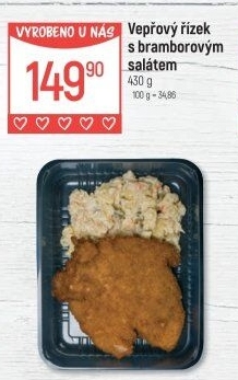 Vepřový řízek s bramborovým salátem Globus