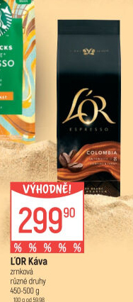 Zrnková káva Espresso Colombia L'