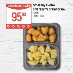 Smažený květák s vařenými brambory Globus