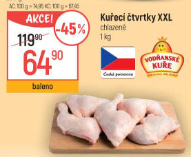 Kuřecí čtvrtky Vodňanské kuře