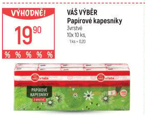 Papírové kapesníčky 3vrstvé Váš Výběr