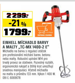Míchač barvy a maltyTC-MX 1400-2 E