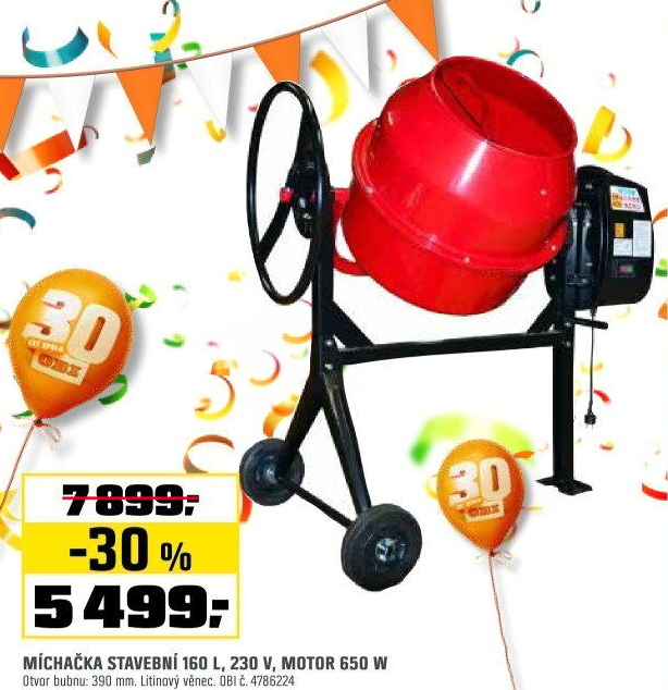 Míchačka stavebnímotor 650W