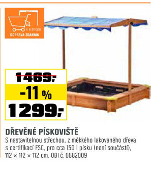Pískovištědřevěnése stříškou FSC