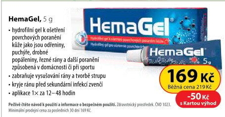 Gel urychlující hojení Hemagel Apotex