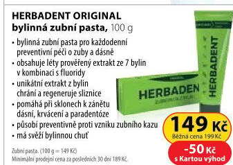 Pasta na zuby bylinná Original Herbadent