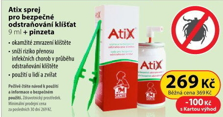 Sprej pro bezpečné odstraňování klíšťat Atix
