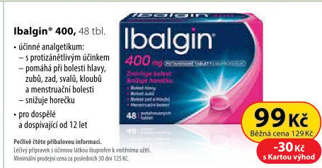 Tablety proti bolesti 400 Ibalgin