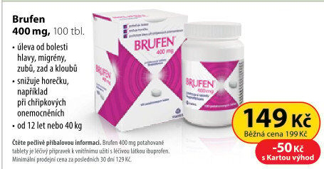 Tablety proti bolesti Brufen 400 Mylan