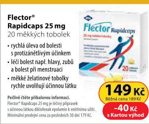 Tablety proti bolesti Rapidcaps Flector