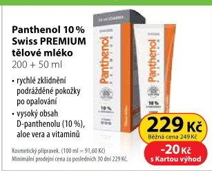 Tělové mléko Panthenol 10% Premium Swiss