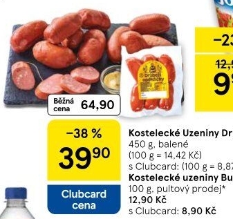 Buřty Kostelecké uzeniny