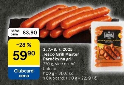Párečky na gril Grill Master Tesco