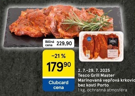 Vepřová krkovice marinovaná bez kosti Porto Grill Master Tesco