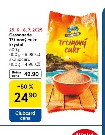 Cassonade Třtinový cukr krystal