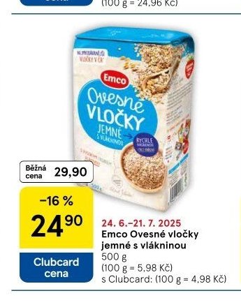 Emco Ovesné vločky jemné s vlákninou