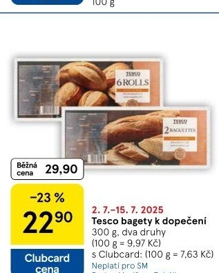 Bageta k dopečení Tesco