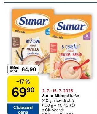 Kaše mléčná Sunar