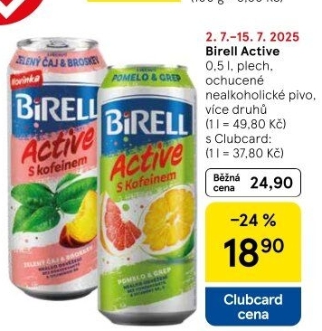 Nealkoholické pivo ochucené Active Birell